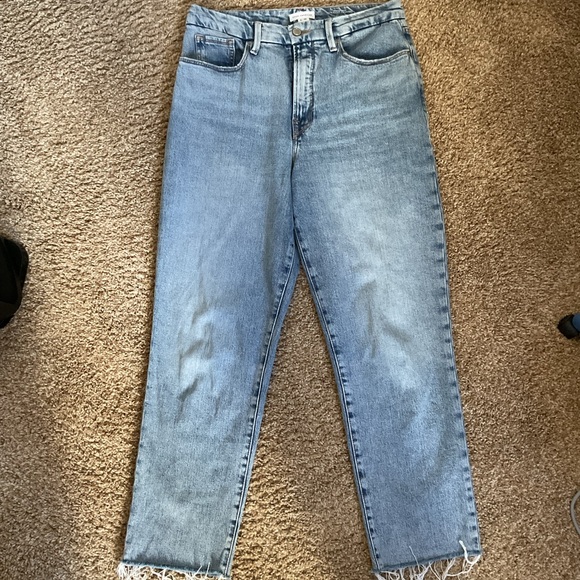 Good American's Good Boy straight crop jeans High Rise Size 28 EUC - Picture 5 of 8